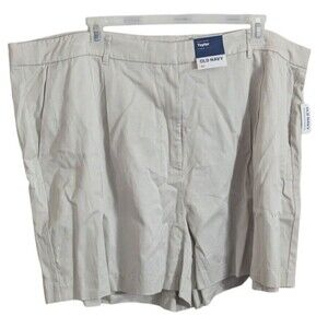 Women's Old Navy Extra High-Waisted Taylor Trouser Shorts 3X (52x5) Khaki NWT